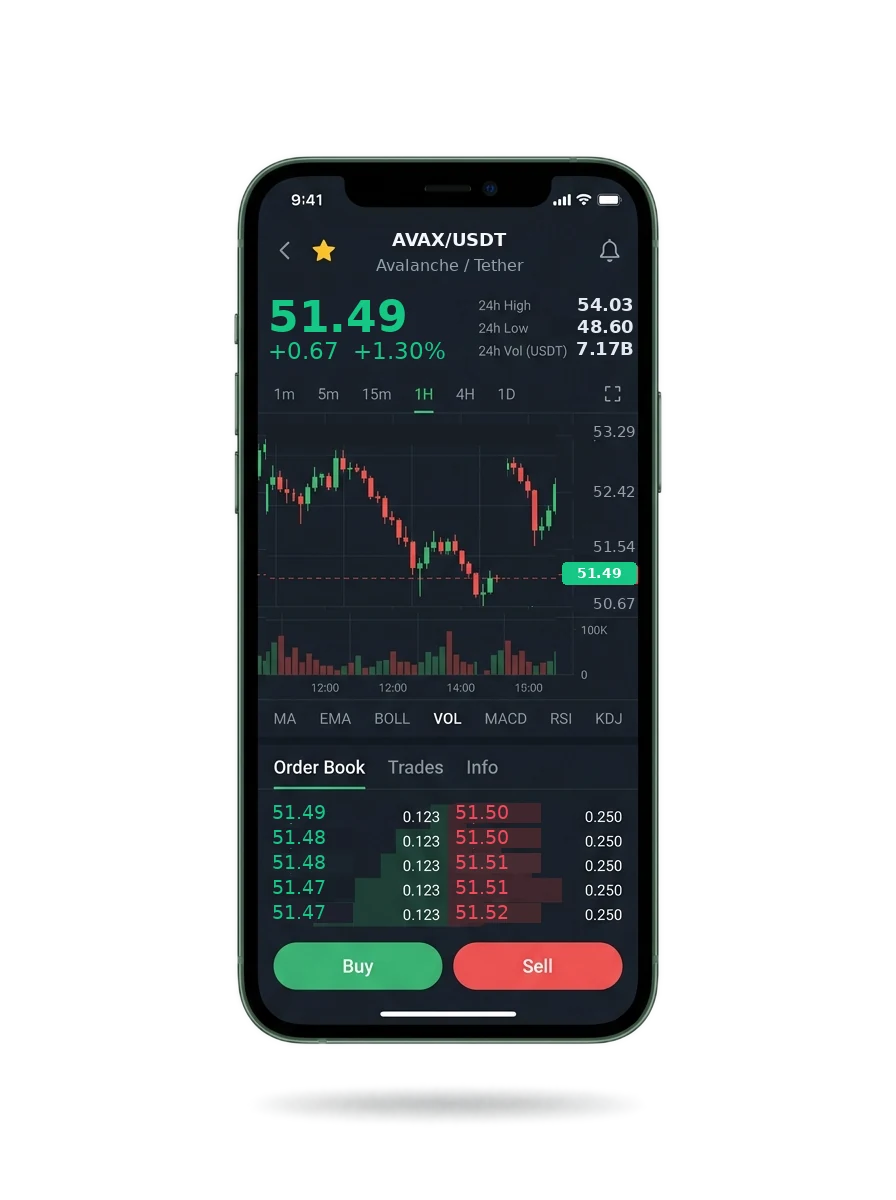 The same portfolio view on a phone screen